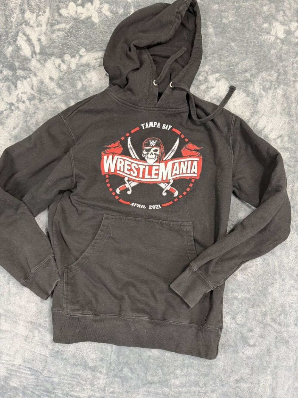 WWE WrestleMania Tampa Bay Hoodie Black Small April 2021 Graphic Pullover